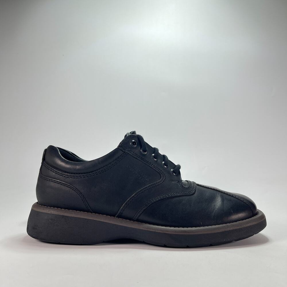 Hush Puppies Classic Black Leather Casual Walking Oxford Shoes Men's Size 8.5